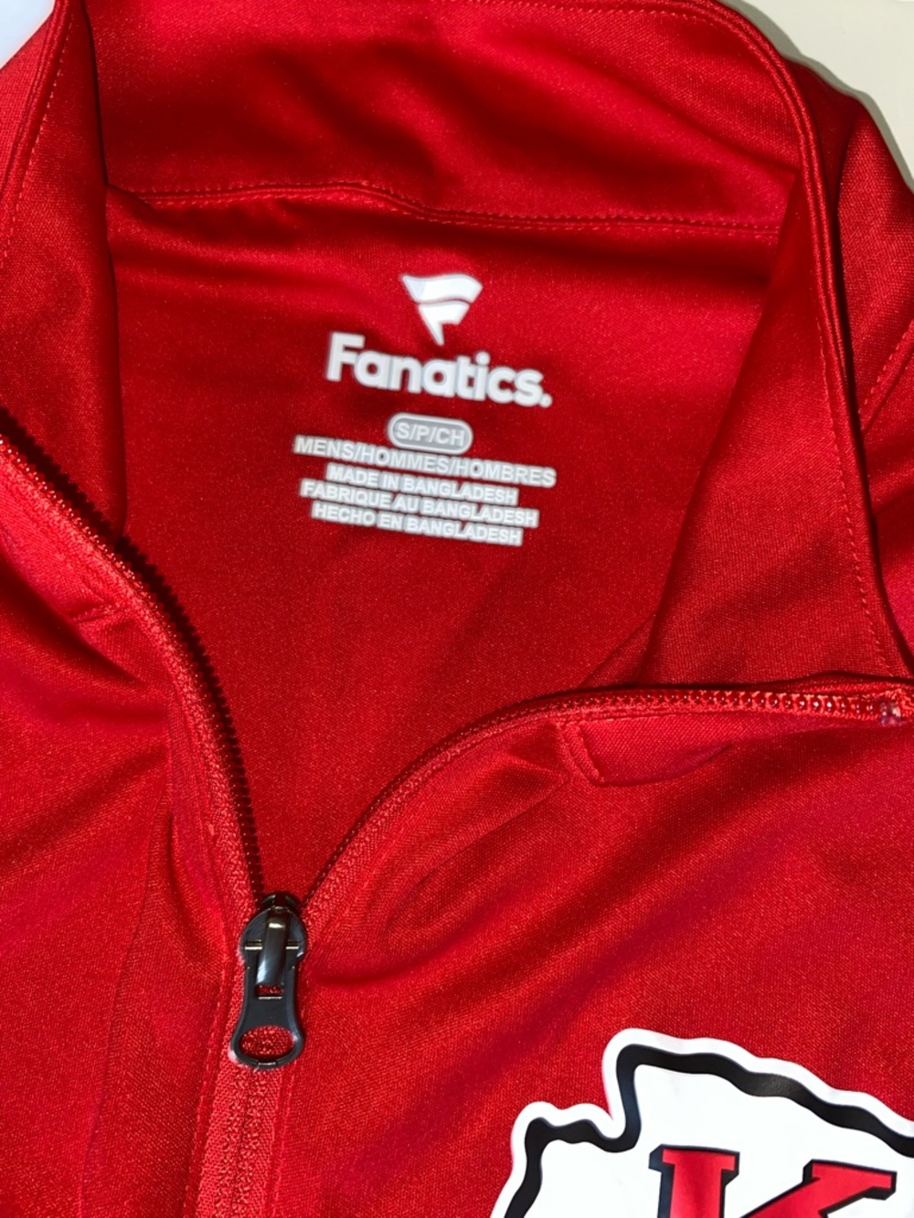 Kansas City Chiefs Fanatics Red Quarter-Zip Performance Jacket - Picture 5 of 7